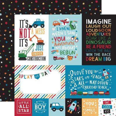 Echo Park Play All Day Boy Designpapier - 4 x 6 Journaling Cards